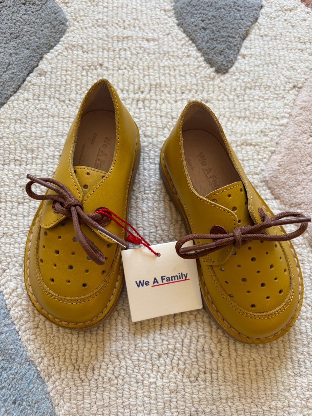 We A Family Mustard Yellow Leather Lace-Up Shoes